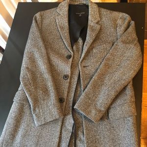 Tweed herringbone peacoat